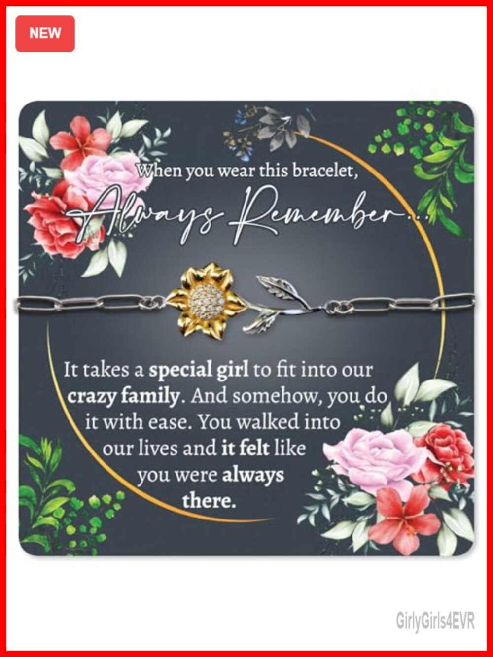 Sunflower Charm Bracelet 18k Gold Plated Stainless Steel Gift Set